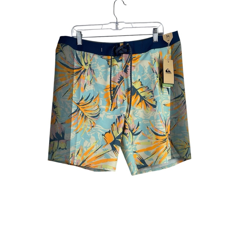 Quiksilver Highline Swim Shorts Tropical Print Men’s Size 34 NWT MSRP $65